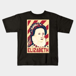 Elizabeth Queen Of England Retro Propaganda Kids T-Shirt